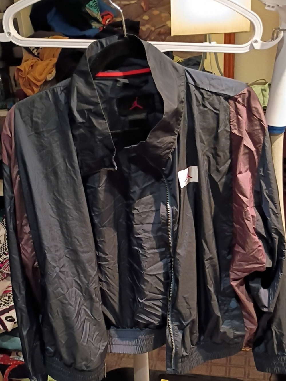Jordan Black and Burgundy Windbreaker Jacket Small, P
